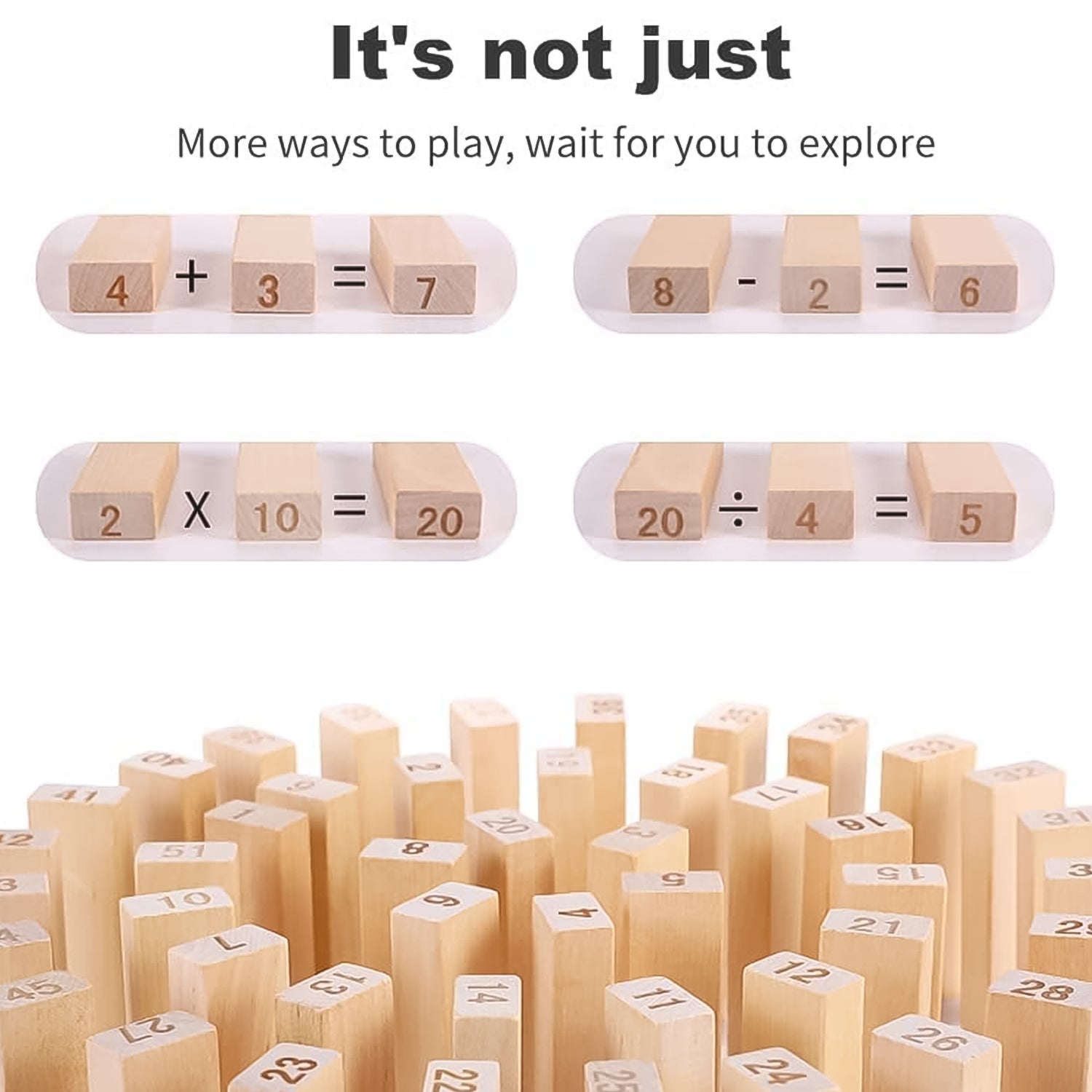 Wooden Tumbling Stacking Tower Game (48 Pcs Blocks 2 Dices) Wooden Tumbling Stacking Tower Game (48 Pcs Blocks 2 Dices)